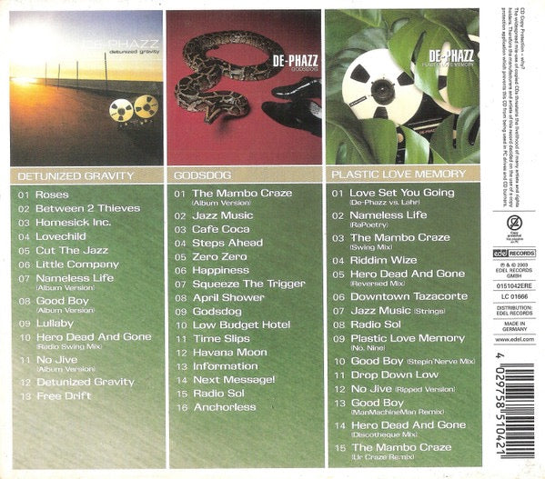 Image of Back Cover of 3xCD - VG+/VG - DE-PHAZZ, The Complete De-Phazz Quality Box (Edel Records; 0151042ERE, Germany 2003, Box Set), , - 2216569C