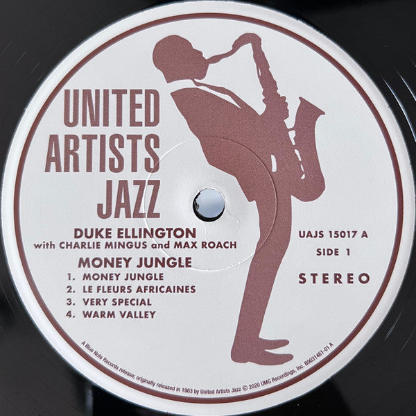 Image of Label Cover of LP - NEW/NEW - DUKE ELLINGTON, Money Jungle (Bluenote; B0031461-01, Europe 2020 Reissue, Gatefold), , On September 17, 1962, Duke Ellington, Charles Mingus and Max Roach gathered at Sound Makers studio in NYC and recorded Money Jungle, one of the most celebrated jazz trio albums of all time. Generational and stylistic differences between the three masters led to fearless music-making of the highest order. The album was originally released on United Artists and featured 7 of Ellington
