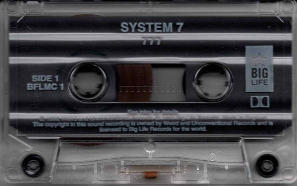 Image of Label Cover of Cassette - VG+/VG+ - SYSTEM 7, 777 (Weird And Unconventional Records; BFLMC 1, UK 1993), , - 2316005C