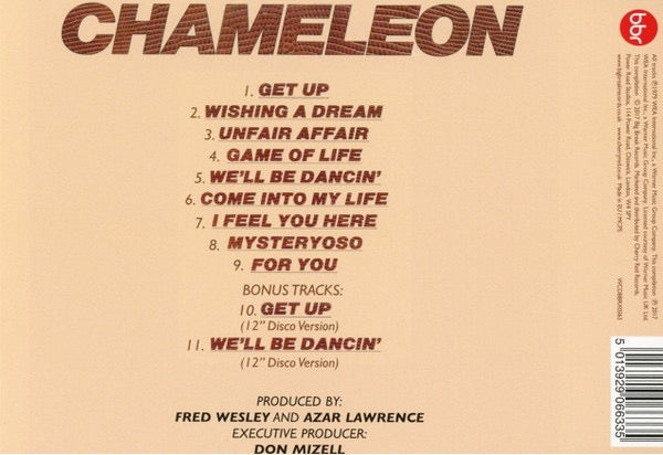 Image of Back Cover of CD - VG+/VG+ - CHAMELEON, Chameleon (Big Break Records ; WCDBBRX0363, UK 2017 Reissue, Super Jewel case), , - 2316011C