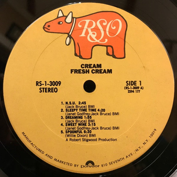 Image of Label Cover of LP - VG/VG - CREAM, Fresh Cream (RSO; RS-1-3009, US 1977 Reissue), Pen indentation on rear sleeve., - 2316060C