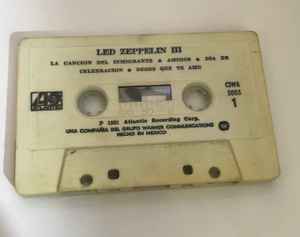 Image of Label Cover of Cassette - G+/G+ - LED ZEPPELIN, Led Zeppelin III (Atlantic; CSWA-5005, Mexico 1981 Reissue), J-card stained, cassette shell age discoloured. Playback is a bit wobbly, collection filler., - 2316058C