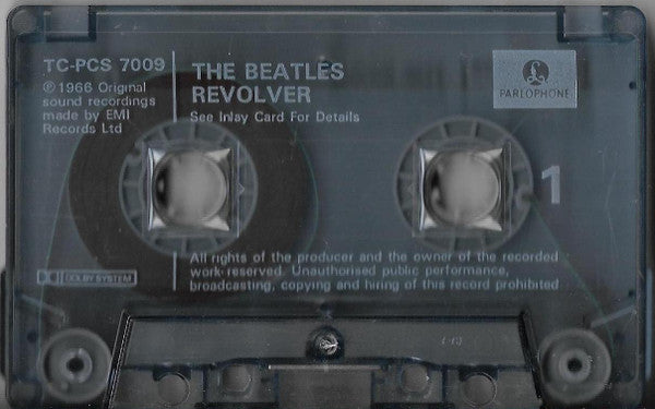 Image of Label Cover of Cassette - VG+/VG+ - THE BEATLES, Revolver (Parlophone; TCPCS 7009, UK Reissue, Translucent Blue Shell Without Slip Sheets, XDR), , - 2316203C
