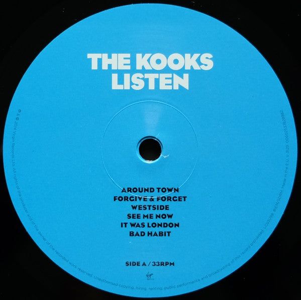 Image of Label Cover of LP - VG/VG - THE KOOKS, Listen (Virgin ; V 3129, Europe 2014, Gatefold, Inner), Strong VG, Edge Wear, Light Scrapes To Rear Sleeve, - 2326152E