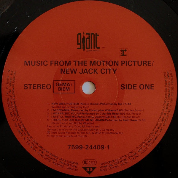 Image of Label Cover of LP - VG/VG+ - VARIOUS, New Jack City (Music From The Motion Picture) (Giant Records; 7599-24409-1, Europe 1991), Ring wear, - 3546286S