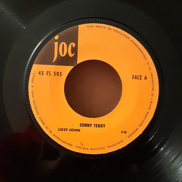 Image of Label Cover of 7" EP - VG+/VG+ - SONNY TERRY, Lost John (Joc ; 45 FS 505, France 1969, Laminated Flipback Sleeve), Strong VG+ Throughout, - 2326122E