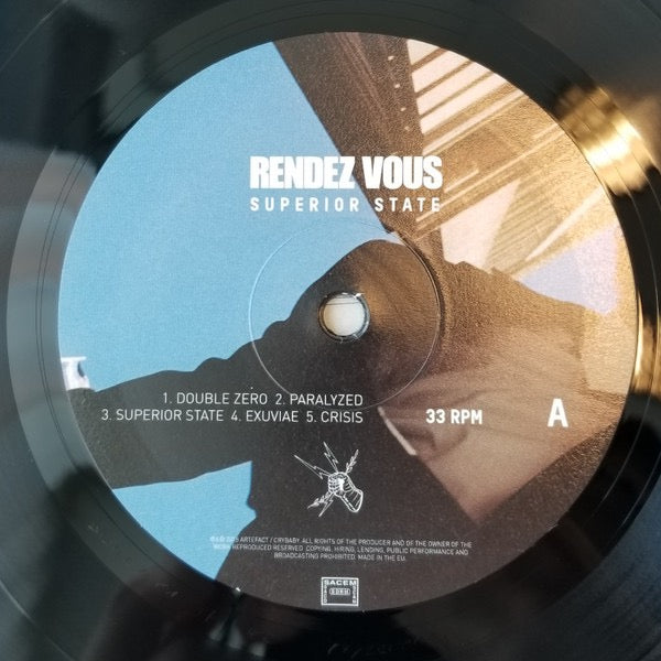 Image of Label Cover of LP - VG+/VG - RENDEZ VOUS, Superior State (Artefact; ATF LP001, France 2018, Gatefold, Inner), A few light paper scuffs and some mottling, Probably from factory, Sleeve still in stickered shrinkwrap, - 2316482C