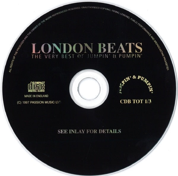 Image of Label Cover of 4xCD - VG+/VG - VARIOUS, London Beats (The Very Best Of Jumpin' & Pumpin') (Jumpin' & Pumpin'; CDB TOT 1, UK 1997, Fatbox Double Case), , - 2316514C