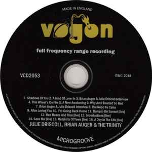 Image of Label Cover of LP - VG+/VG+ - JULIE DRISCOLL, BRIAN AUGER & THE TRINITY, This Wheel's On Fire: The Lost Broadcasts (Vogon; VCD2053, UK 2019, Jewel Case, Booklet), , - 2336132E