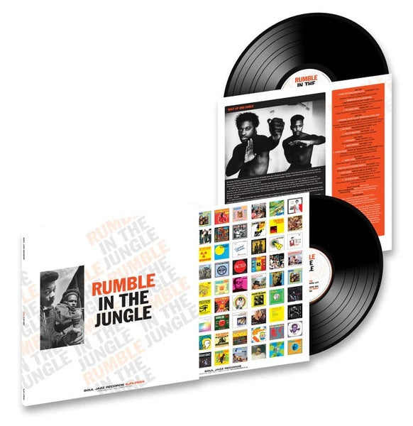 Image of Label Cover of 2xLP - NEW/NEW - VA / SOUL JAZZ PRESENTS, Rumble In The Jungle (20th Anniversary Edition) (Sould Jazz Records; SJRLP569, UK 2026, 2 Inners), , Following Soul Jazz Records' recent Junglist! comes this new 20th anniversary edition of their groundbreaking Rumble In The Jungle album, their classic collection of early 1990s ragga, drum & bass and jungle. Featuring General Levy, M-Beat, Barrington Levy, Beenie Man, Ragga Twins, Cutty Ranks, Shut Up & Dance and more. The renowned album