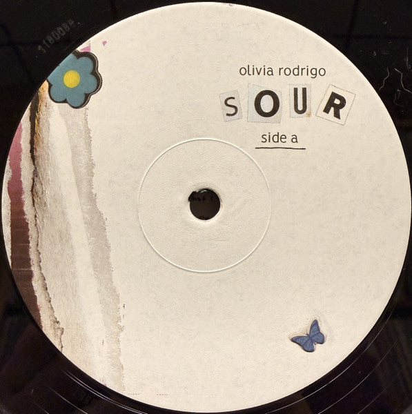 Image of Label Cover of LP - VG+/EX - OLIVIA RODRIGO, Sour (Geffen Records; B0033816-01, US 2021, Gatefold, Inner), Very slight hint of ringwear on the sleeve. , - 2426022E