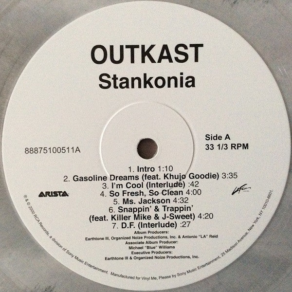 Image of Label Cover of 2xLP - EX/EX - OUTKAST, Stankonia (LaFace Records; 88875100511, US 2020 Reissue, Gatefold, Vinyl Me Please edition - Black & White Galaxy vinyl with exclusive art print), , - 2426030E