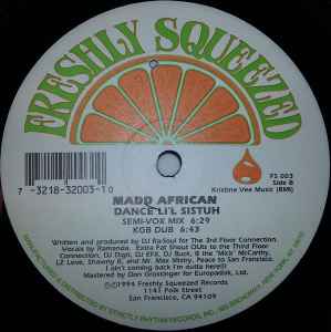 Image of Back Cover of 12" - /VG+ - MADD AFRICAN, Check This Out / Dance Li'l Sistuh (Freshly Squeezed; FS 003, US 1994), pen on label - minor, - 2446060S