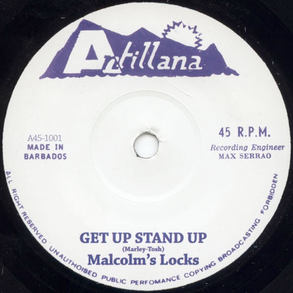 Image of Back Cover of 7" - /VG - ESQUIRES / MALCOLM'S LOCKS, Think / Get Up Stand Up (Antillana; A45-1001, UK 2006, Plain Sleeve, Unofficial), Strong VG - only the lightest of marks., - 2416268C