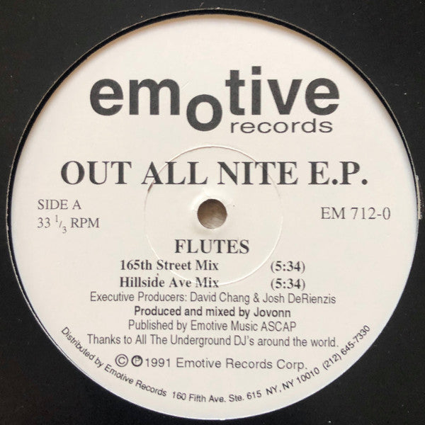 Image of Front Cover of 12" - /VG+ - JOVONN, Out All Nite E.P. (Emotive Records; EM 712-0, US 1991, Generic Sleeve), , - 2446140S