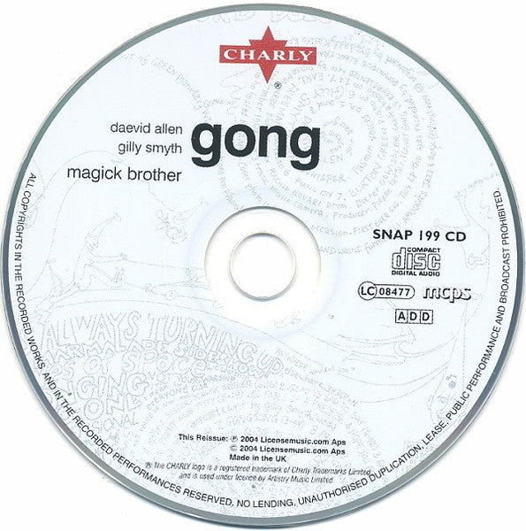 Image of Label Cover of CD - EX/VG+ - GONG, Magick Brother (Charly Records; SNAP 199 CD, UK 2004 Reissue, Jewel Case), , - 2416297C