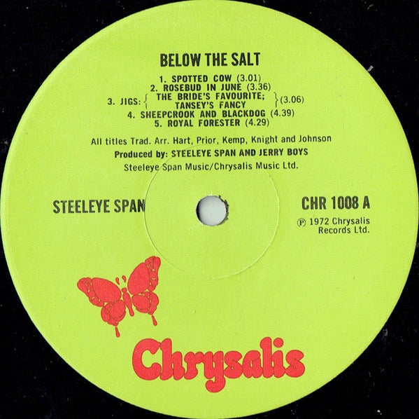 Image of Label Cover of LP - VG/VG - STEELEYE SPAN, Below The Salt (Chrysalis Green Labels; CHR 1008, UK 1972, MacNeill Gatefold Sleeve), , - 2416402C