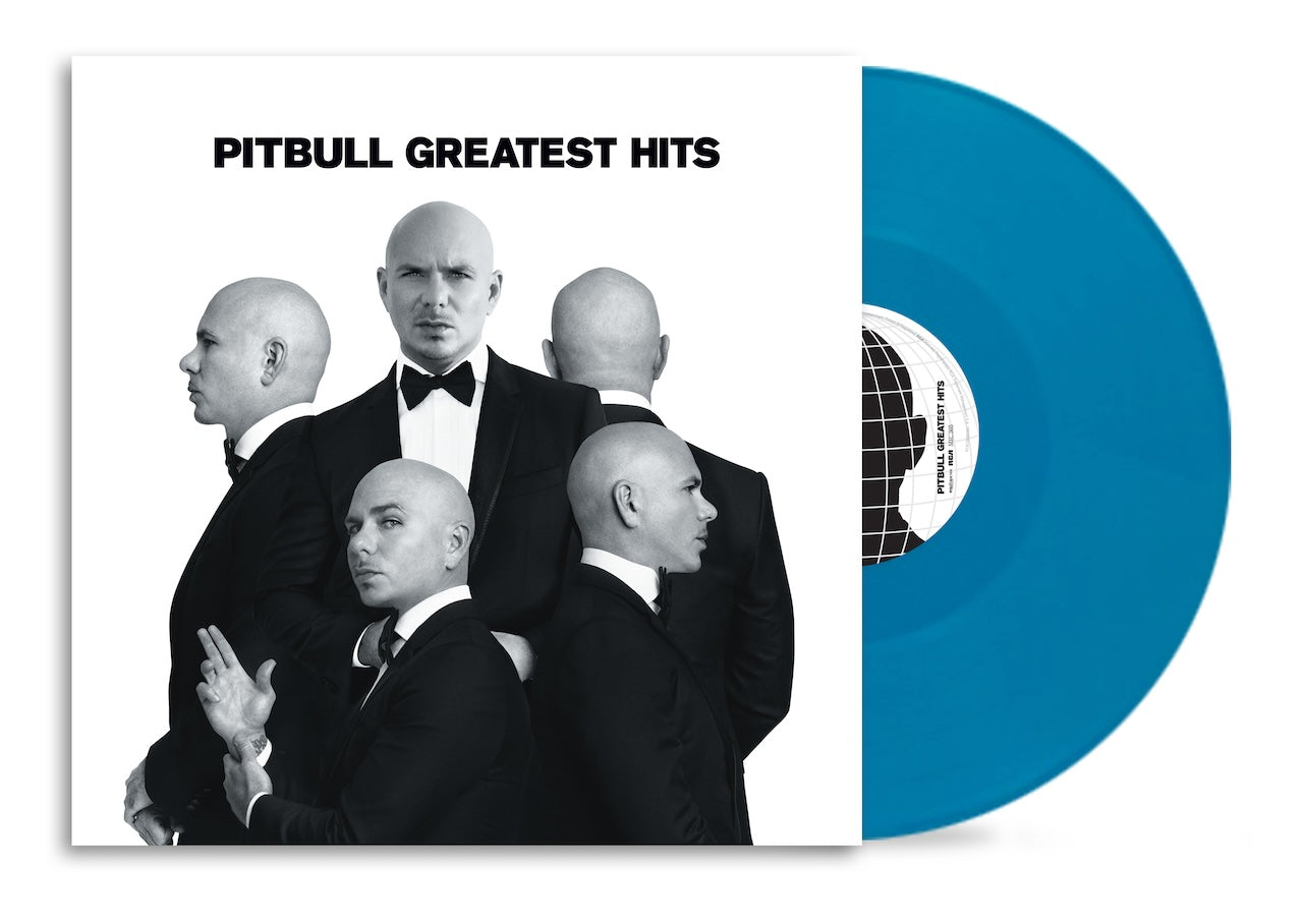 Image of Front Cover of LP - NEW/NEW - PITBULL, Greatest Hits (CMG; 19958442581, Europe 2026, Inner, Blue Vinyl), , International superstar Pitbull presents his 'Greatest Hits' album. The compilation features his chart-topping singles from 2009 to 2014, alongside electrifying tracks like 'Jungle' (feat. E-40 and Abraham Mateo) and 'Locas' (feat. Lil Jon). 'Greatest Hits' serves as a powerful testament to Pitbull's prowess in crafting infectious, energetic, and celebratory anthems. The album features monumen