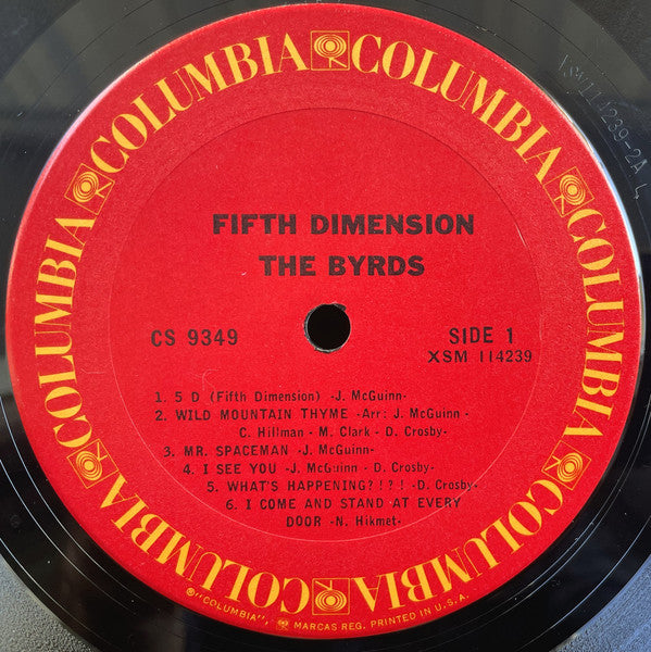 Image of Label Cover of LP - VG+/VG+ - THE BYRDS, Fifth Dimension (Columbia; CS 9349, US 1971 Reissue, Pasteback Sleeve, "heart" symbol instead of "1" on lower back cover), Still in opened shrinkwrap, - 2446178S