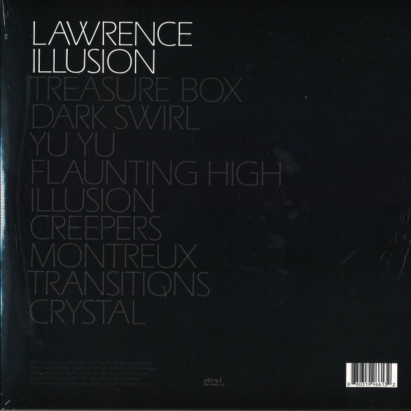 Image of Back Cover of 2xLP - VG+/VG+ - LAWRENCE, Illusion (Dial; Dial LP 41, Germany 2018, Stickered Picture Sleeve, Black Inners), Still in stickered shrink., - 2526023E