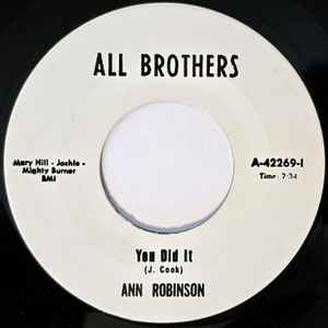 Image of Back Cover of 7" - /EX - FREEDOM NOW BROTHERS / ANN ROBINSON, Sissy Walk / You Did It (All Brothers; A-42269-1, US 2000 Reissue), , - 2526081E