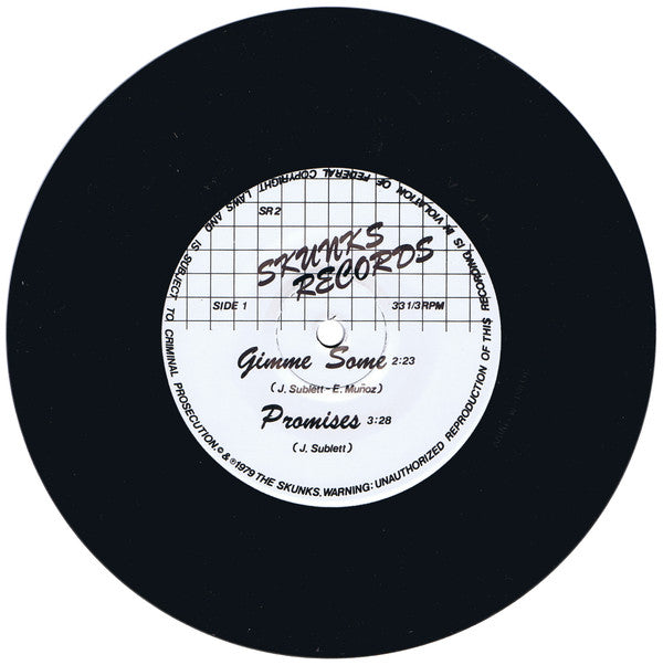 Image of Label Cover of 2x7" - VG+/EX - THE SKUNKS, Special Two Record Set - Six Songs (Skunks Records ; SR-2/SR-3, US 1979, Gatefold, No Insert), , - 2526294E