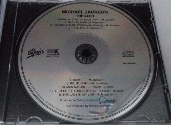 Image of Back Cover of CD - NEW/NEW - MICHAEL JACKSON, Thriller (Epic; 88875043862, Europe 2014 Reissue, Jewel Case), , - 2516308C