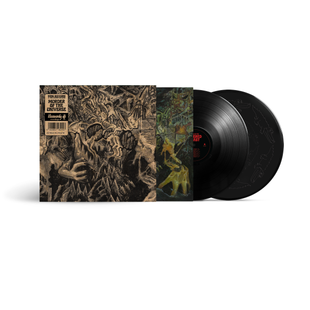 Image of Front Cover of 2xLP - NEW/NEW - KING GIZZARD & THE LIZARD WIZARD, Murder of The Universe (Heavenly; HVNLP140XS, Europe 2026 Reissue, Kraft Paper Outer Sleeve, Black Petroleum Free Bio Vinyl, Crocodile Vinyl Etching), , Heavenly are proud to announce limited edition vinyl reissues of classic albums by the mighty King Gizzard and the Lizard Wizard. Each of these albums has been pressed on black bio-vinyl wax, an environmentally friendly alternative to traditional vinyl wax. The sleeves for each album