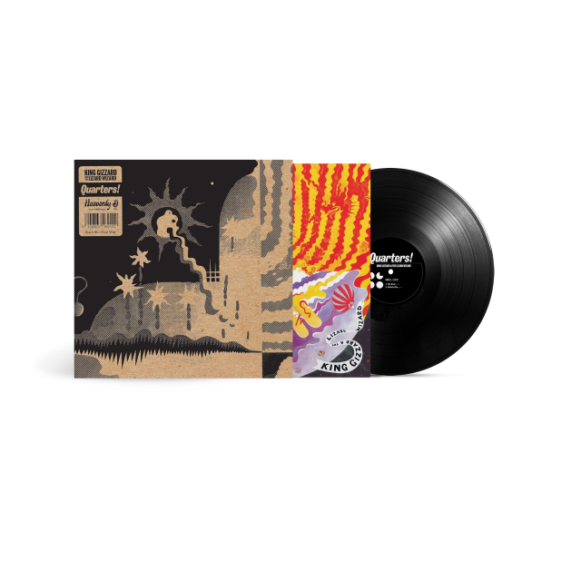 Image of Front Cover of LP - NEW/NEW - KING GIZZARD & THE LIZARD WIZARD, Quarters! (Heavenly; HVNLP114X, Europe 2026 Reissue, Kraft Paper Outer Sleeve, Black Petroleum Free Bio Vinyl), , Heavenly are proud to announce limited edition vinyl reissues of classic albums by the mighty King Gizzard and the Lizard Wizard. Each of these albums has been pressed on black bio-vinyl wax, an environmentally friendly alternative to traditional vinyl wax. The sleeves for each album are paper casing, using no glue or plast