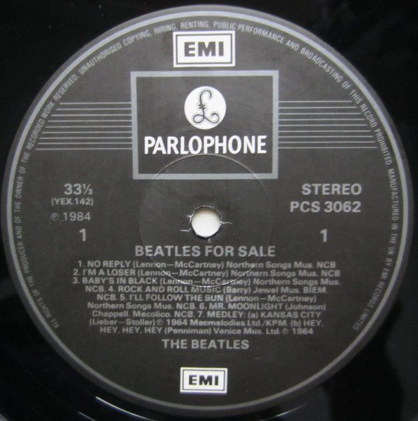Image of Label Cover of LP - VG+/VG+ - THE BEATLES, Beatles For Sale (Parlophone Silver/Black - 2 EMI Boxes; PCS 3062, UK 1984 Reissue, Unipak Gatefold), , - 2526327E