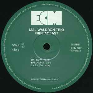 Image of Label Cover of 2xLP - VG+/VG+ - MAL WALDRON TRIO, Free At Last (Extended Edition) (ECM Records; ECM 1001, Germany 2019 Reissue, Gatefold), , - 2546235S