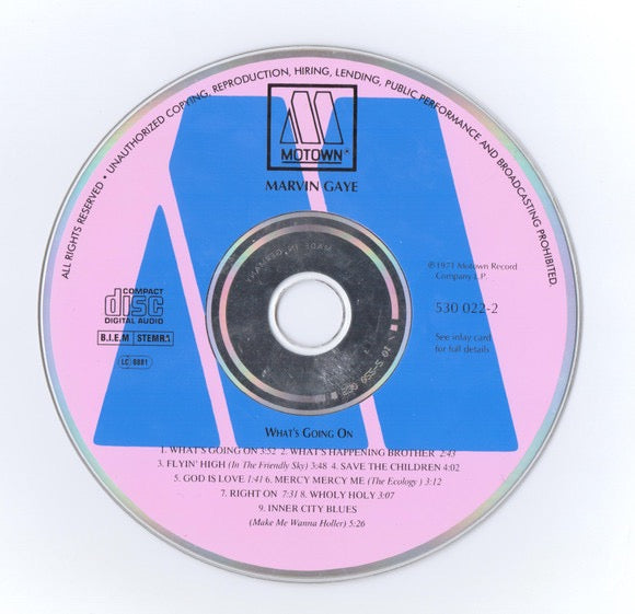 Image of Label Cover of CD - VG+/VG+ - MARVIN GAYE, What's Going On (Tamla Motown; 530 022-2, UK 1993 Reissue, Jewel Case), , - 2616012C