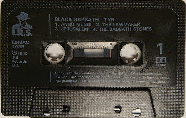 Image of Label Cover of Cassette - VG+/VG+ - BLACK SABBATH, Tyr (I.R.S. Records; EIRSAC 1038, UK 1990), , - 2636042E