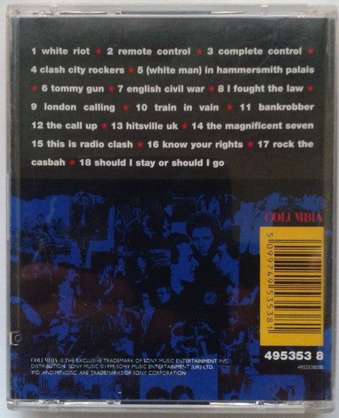 Image of Back Cover of Minidisc - VG+/VG+ - THE CLASH, The Singles (Columbia; 495353 8, UK 1999), , - 2536015E