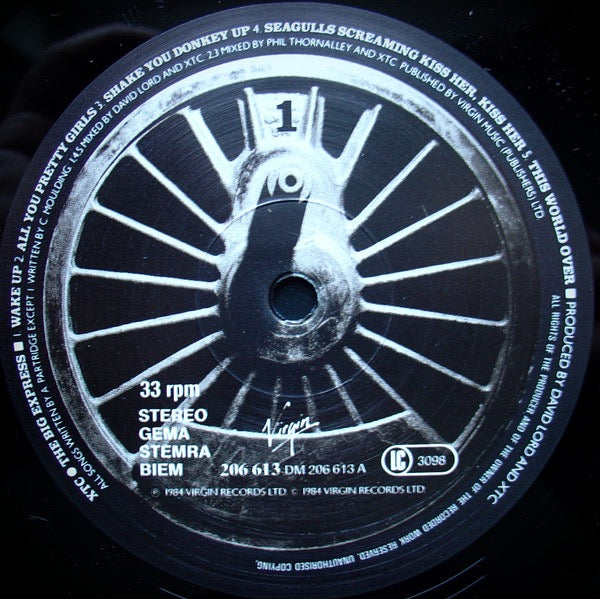Image of Label Cover of LP - VG/G - XTC, The Big Express (Virgin; 206 613, Europe 1984, UK Wheel Shaped Sleeve, Circular Inner), Hairlines. , - 2616112C