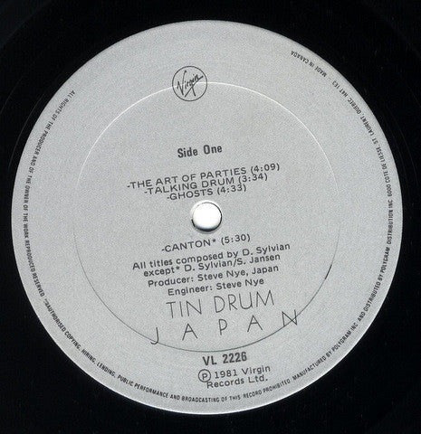 Image of Label Cover of LP - VG+/VG - JAPAN, Tin Drum (Virgin; VL 2226, Canada 1981, Sleeve Printed By DJ), , - 2616221C