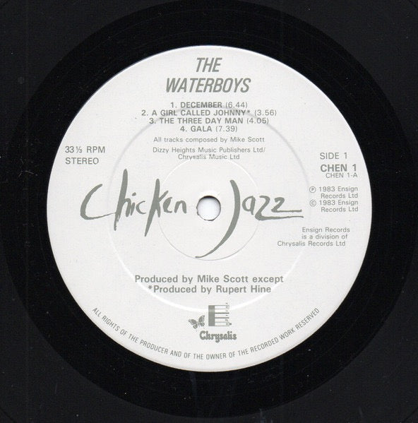 Image of Label Cover of LP - VG/VG+ - THE WATERBOYS, The Waterboys (Chicken Jazz; CHEN 1, UK 1986 Reissue, CBS/Aston Clinton Pressing), , - 2616263C