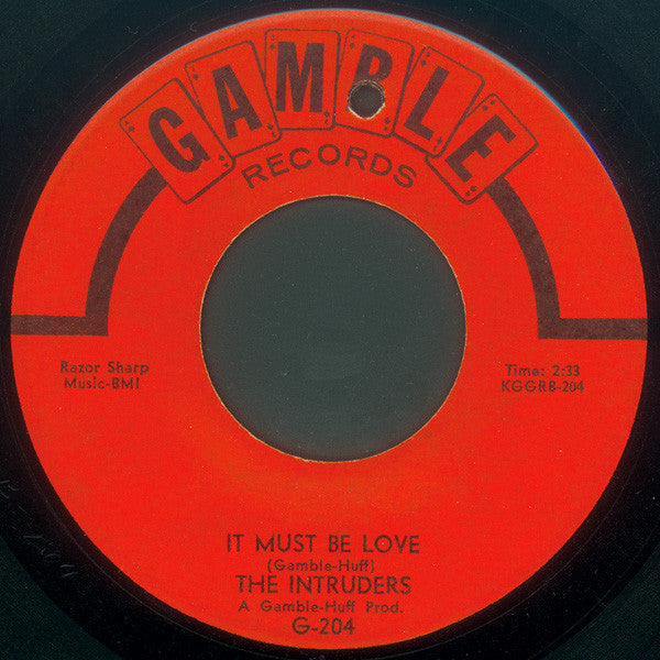 Image of Back Cover of 7" - /VG - THE INTRUDERS, (You'd Better) Check Yourself / It Must Be Love (Gamble; G-204, US 1966), Light marks. Plays well., - 2626160E