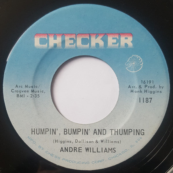 Image of Back Cover of 7" - /VG - ANDRE WILLIAMS, The Stroke / Humpin', Bumpin' And Thumping (Checker; 1187, US 1967), Light marks., - 2626181E