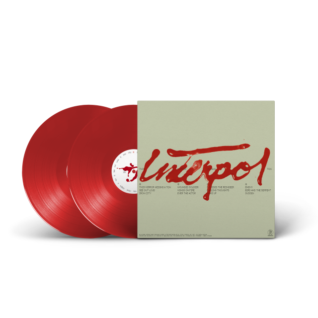 Image of Label Cover of 2xLP - NEW/NEW - INTERPOL, This Mirror Weighs A Ton (Partisan; PTSN3068-3, UK 2026, Gatefold, Transparent Red Vinyl), , 'This Mirror Weighs a Ton' finds Interpol turning inward while continuing to move forward. Across the record, reflection, distortion and perception become a lens through which familiar shapes are refracted into something slightly alien, as if seen through a different kind of light. Synthesizers, strings, acoustic guitars and percussion are integrated into the fabric