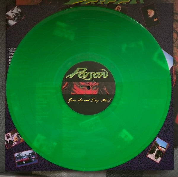 Image of Label Cover of LP - VG+/VG+ - POISON, Open Up and Say...Ahh! (Capitol Records; 00602567346135, Worldwide 2026 Reissue, Neon Green Vinyl), Still In Opened Shrinkwrap With Hype Sticker, - 4046002S