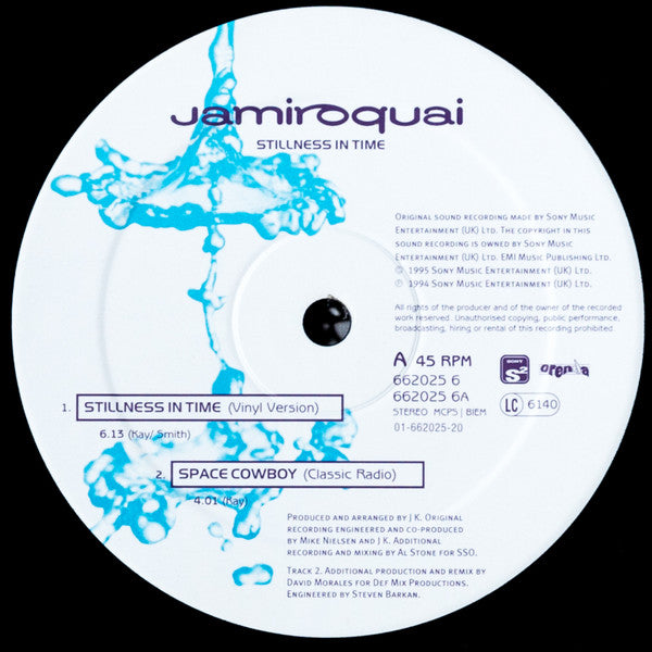 Image of Label Cover of 12" - VG/VG - JAMIROQUAI, Stillness In Time (Sony Soho Square; 662025 6, Europe 1995, Picture Sleeve), , - 2616412C
