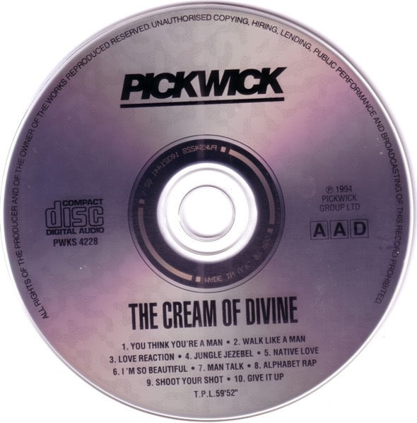 Image of Label Cover of CD - VG+/VG+ - DIVINE, The Cream Of Divine (Pickwick Records; PWKS 4228, UK 1994, Jewel Case), , - 2616453C