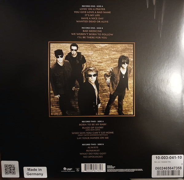 Image of Back Cover of 2xLP - EX/EX - BON JOVI, Greatest Hits (Universal Music; 0602465647358, Europe 2024 Reissue, Gatefold), , - 2646258S