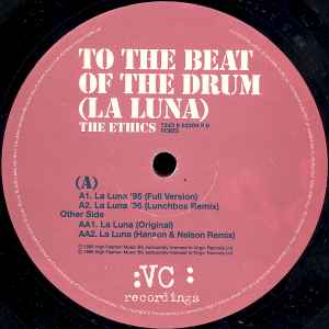 Image of Label Cover of 12" - VG+/EX - THE ETHICS, To The Beat Of The Drum (La Luna) (VC Recordings; VCRT5, UK 1995, Picture Sleeve), Damage to bottom left edge of sleeve., - 2716054C