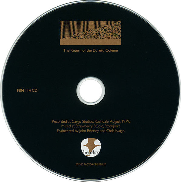 Image of Label Cover of CD - VG+/VG+ - THE DURUTTI COLUMN, The Return Of The Durutti Column (Factory Benelux; FBN 114 CD, UK 2014), , - 2656171S