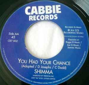 Image of Back Cover of 7" - /VG+ - PETER SPENCE / SHIMMA, Love Is Just (A Kiss Away) / You Had Your Chance (Cabbie Records; CR7 002, UK ), Light marks., - 2726099E