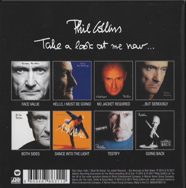 Image of Back Cover of 8xCD - VG+/EX - PHIL COLLINS, Take A Look At Me Now... (Atlantic; 0603497863112, Europe 2017, Box Set, Genesis), Light Wear To Box, - 2836014E