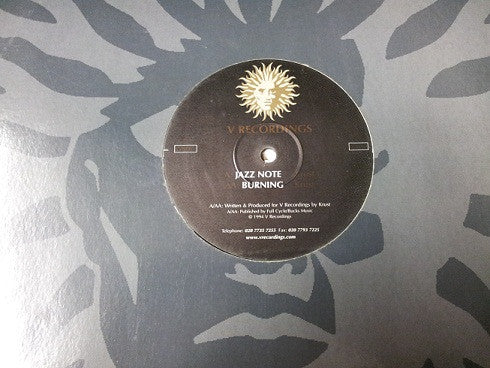 Image of Label Cover of 12" - /VG - KRUST, Jazz Note / Burning (V Recordings; V-006, UK 2000 Reissue, Plain Sleeve), , - 2716141C
