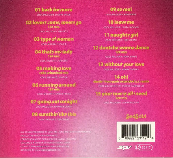 Image of Back Cover of CD - EX/EX - COOL MILLION, The Best Of (Sedsoul; SED1507, Germany 2017), , - 2756038S